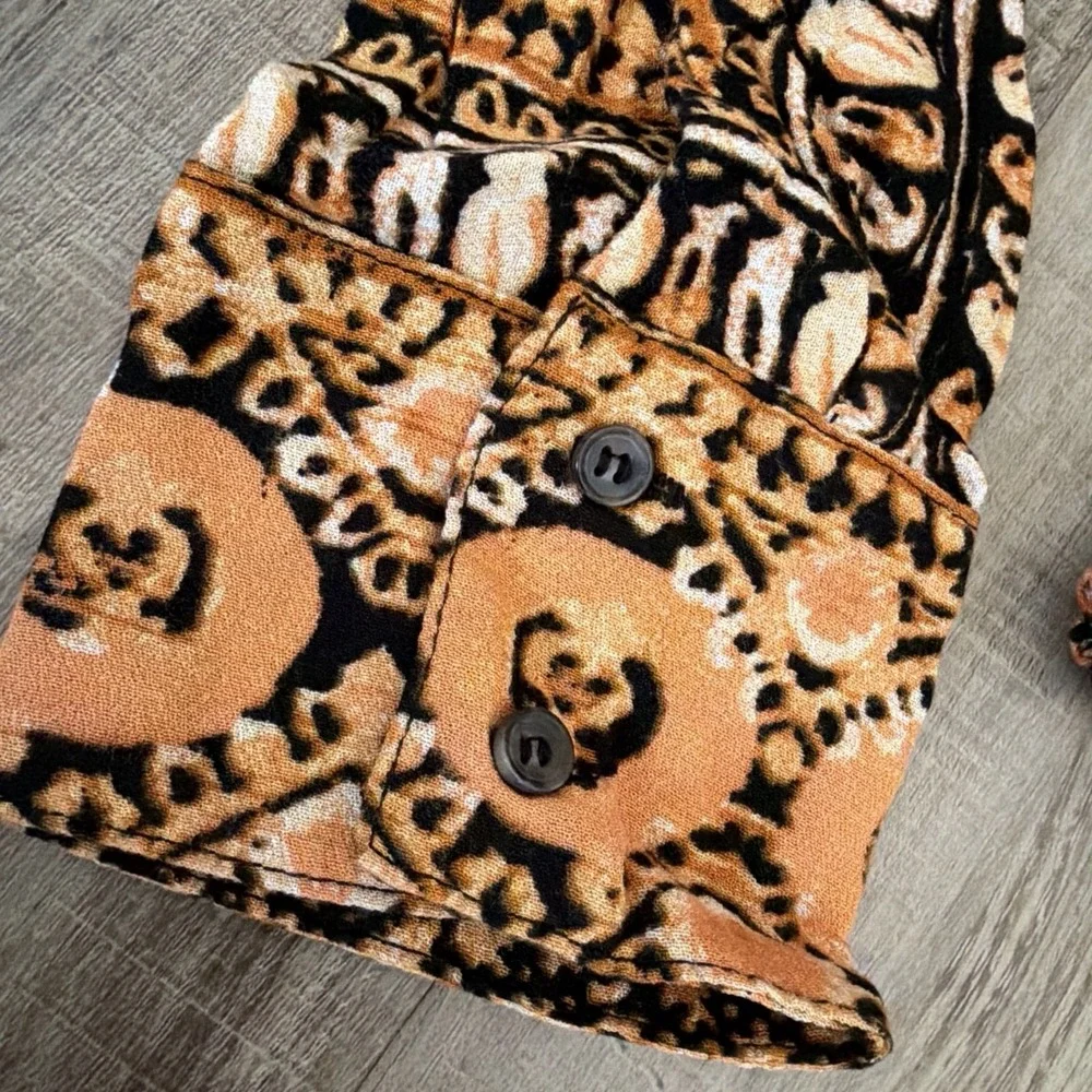 Free People FAB! Wild And Free Cropped Blouse Paisley Print Boho Festival Sz M